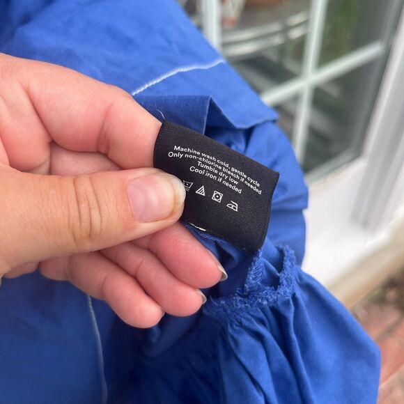 Summersalt Coastal Poplin Ruffle Neck Midi Dress - Picture 10 of 12